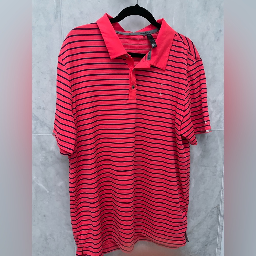 Adidas | Climachill 1908 Logo Golf Striped Polo XL